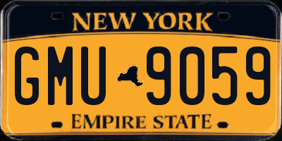NY license plate GMU9059