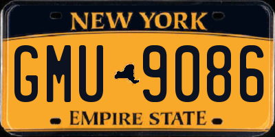 NY license plate GMU9086
