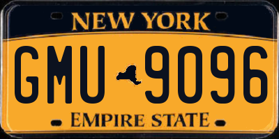 NY license plate GMU9096