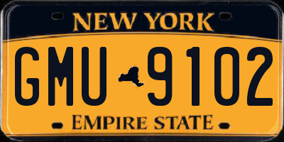 NY license plate GMU9102