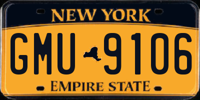 NY license plate GMU9106