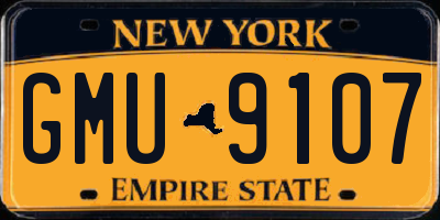 NY license plate GMU9107