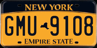 NY license plate GMU9108