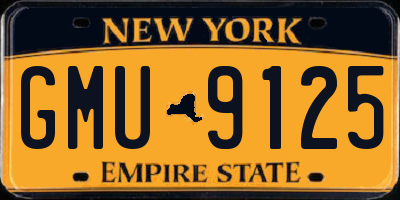 NY license plate GMU9125