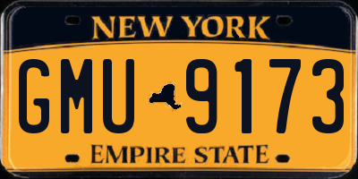 NY license plate GMU9173