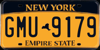 NY license plate GMU9179