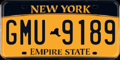 NY license plate GMU9189