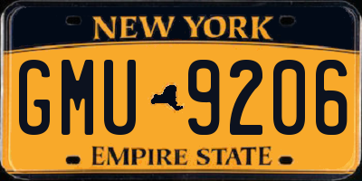NY license plate GMU9206