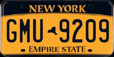 NY license plate GMU9209