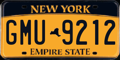 NY license plate GMU9212