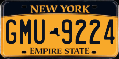 NY license plate GMU9224
