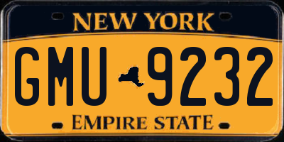 NY license plate GMU9232