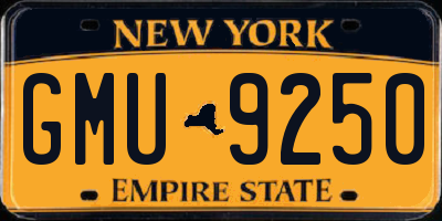 NY license plate GMU9250