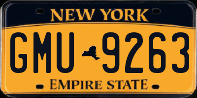 NY license plate GMU9263