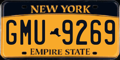 NY license plate GMU9269