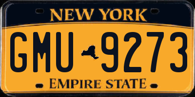 NY license plate GMU9273