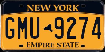 NY license plate GMU9274