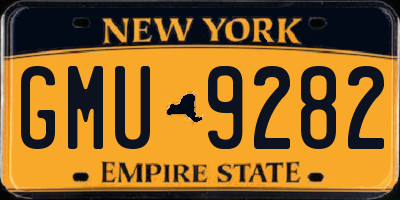 NY license plate GMU9282