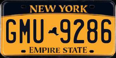 NY license plate GMU9286