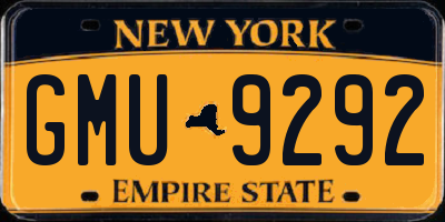 NY license plate GMU9292