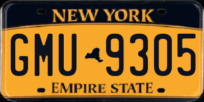 NY license plate GMU9305