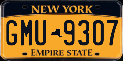 NY license plate GMU9307