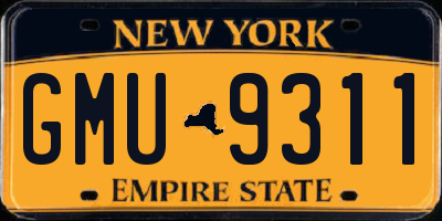 NY license plate GMU9311