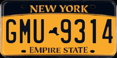 NY license plate GMU9314