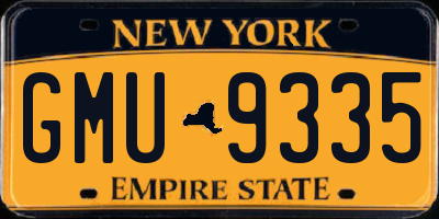 NY license plate GMU9335
