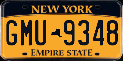 NY license plate GMU9348