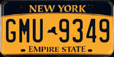 NY license plate GMU9349
