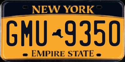 NY license plate GMU9350
