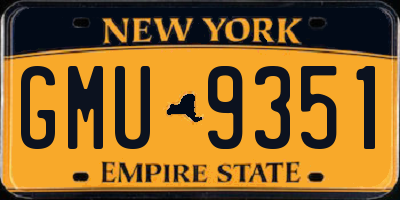 NY license plate GMU9351