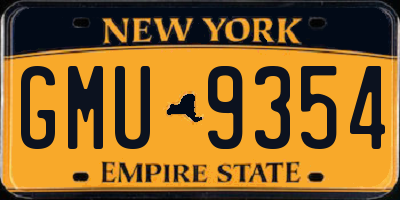 NY license plate GMU9354