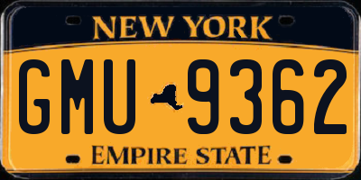NY license plate GMU9362