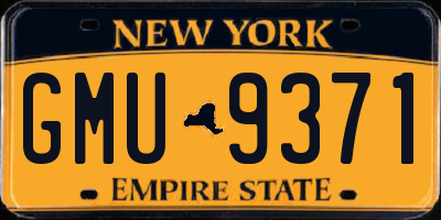 NY license plate GMU9371