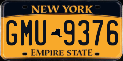 NY license plate GMU9376
