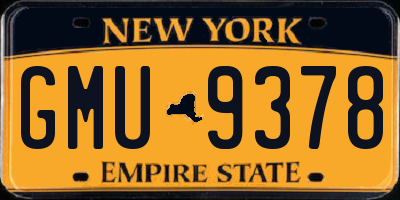 NY license plate GMU9378