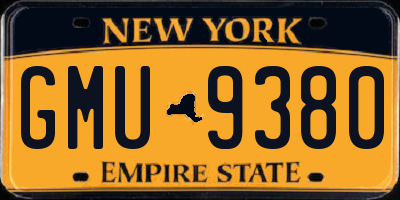 NY license plate GMU9380