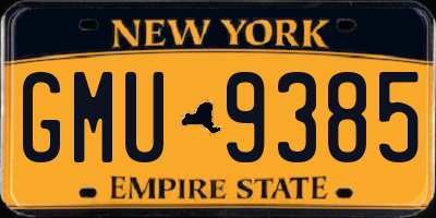NY license plate GMU9385