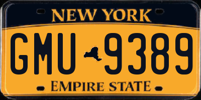 NY license plate GMU9389
