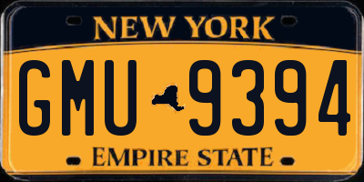 NY license plate GMU9394