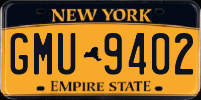 NY license plate GMU9402