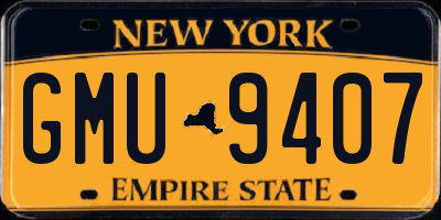 NY license plate GMU9407