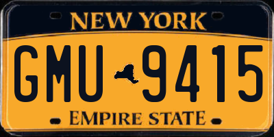 NY license plate GMU9415