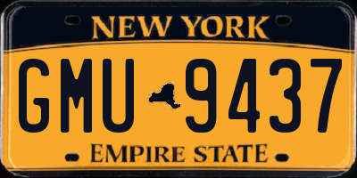 NY license plate GMU9437