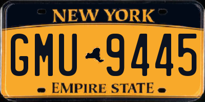 NY license plate GMU9445