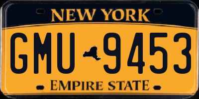 NY license plate GMU9453