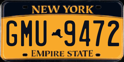 NY license plate GMU9472