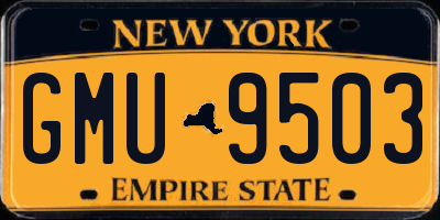 NY license plate GMU9503